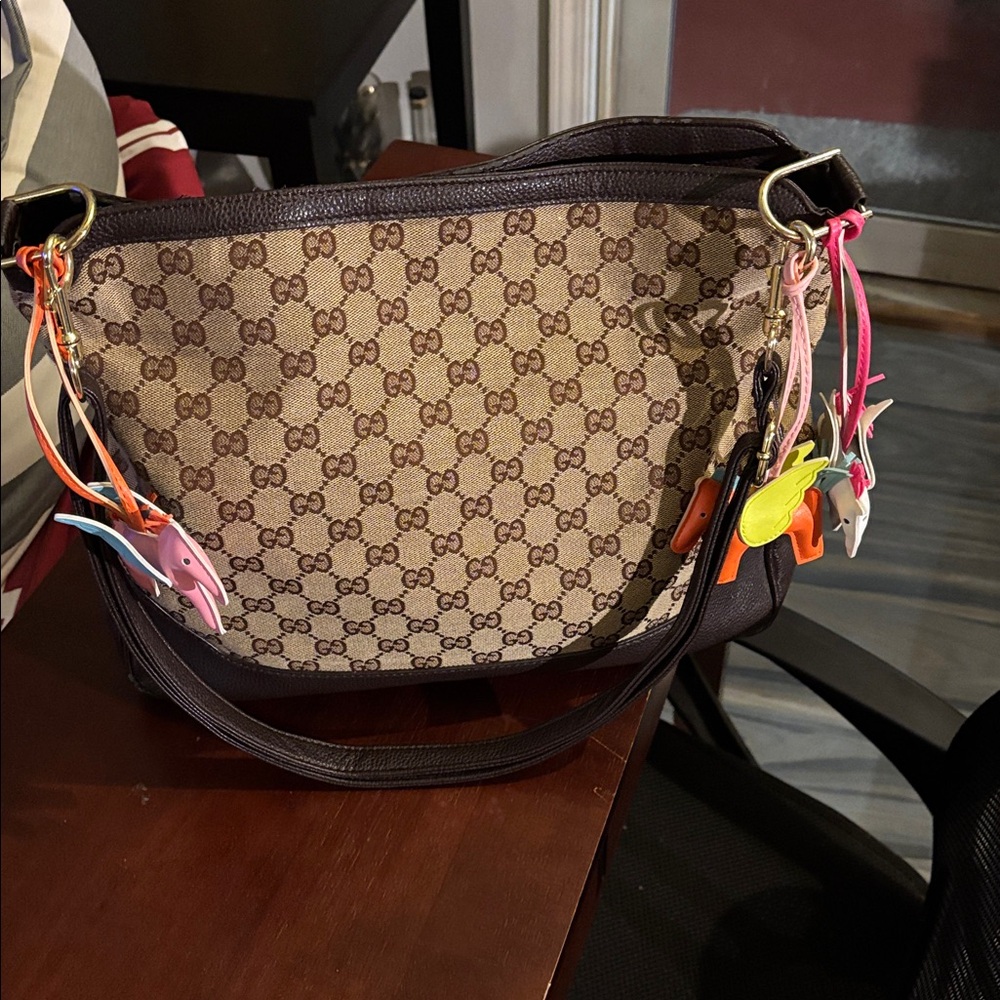 Gucci Beige and Brown GG Crossbody Bag_Asis sale. No cancellations or refunds. - Picture 1 of 16